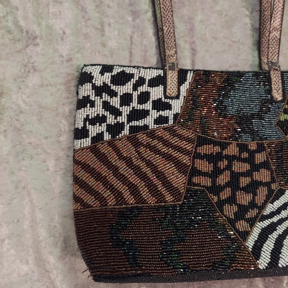 Fendi Rare Beaded Python Baguette Purse - image 4